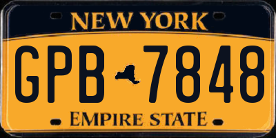 NY license plate GPB7848