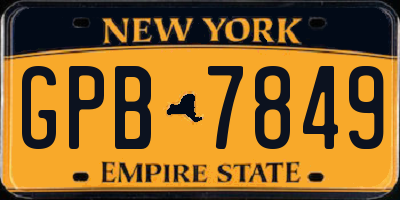 NY license plate GPB7849