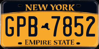 NY license plate GPB7852