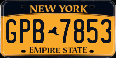 NY license plate GPB7853