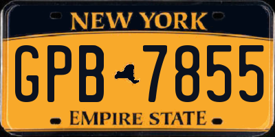 NY license plate GPB7855