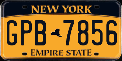 NY license plate GPB7856