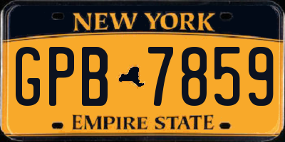 NY license plate GPB7859