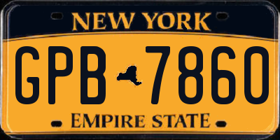 NY license plate GPB7860