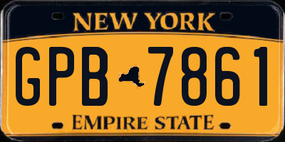 NY license plate GPB7861