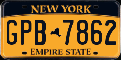 NY license plate GPB7862