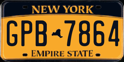 NY license plate GPB7864