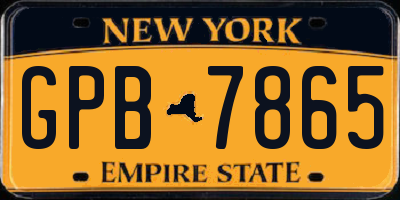 NY license plate GPB7865