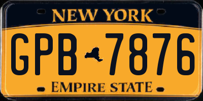 NY license plate GPB7876
