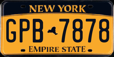 NY license plate GPB7878