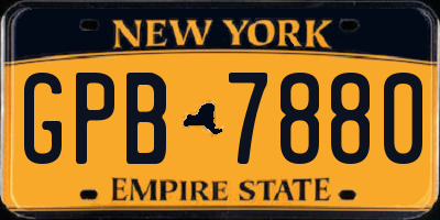 NY license plate GPB7880