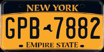 NY license plate GPB7882