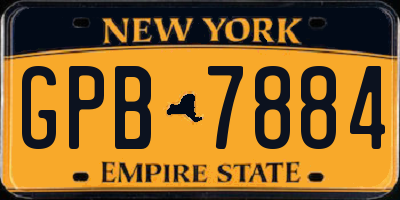 NY license plate GPB7884