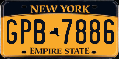 NY license plate GPB7886