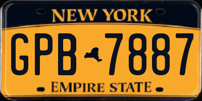 NY license plate GPB7887