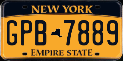 NY license plate GPB7889