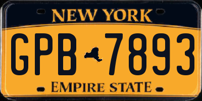 NY license plate GPB7893