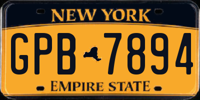 NY license plate GPB7894
