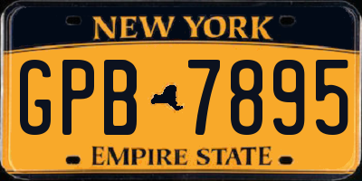 NY license plate GPB7895