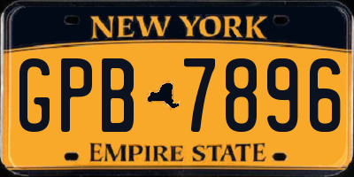 NY license plate GPB7896