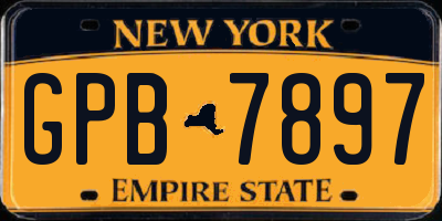 NY license plate GPB7897