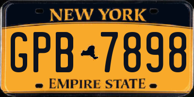 NY license plate GPB7898
