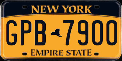 NY license plate GPB7900