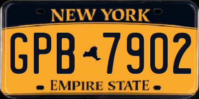 NY license plate GPB7902