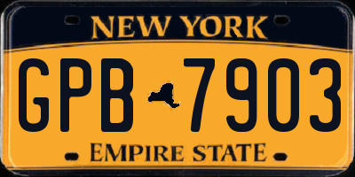 NY license plate GPB7903