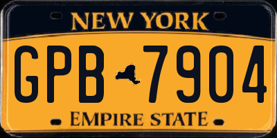NY license plate GPB7904