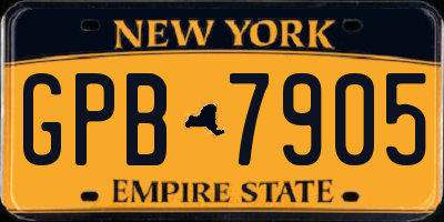 NY license plate GPB7905
