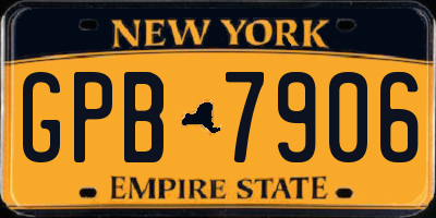 NY license plate GPB7906