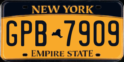 NY license plate GPB7909