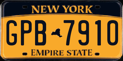 NY license plate GPB7910