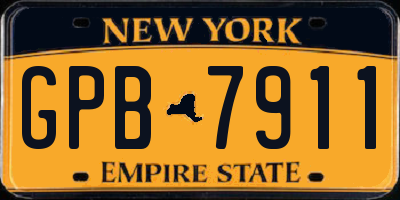 NY license plate GPB7911