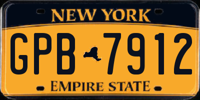 NY license plate GPB7912