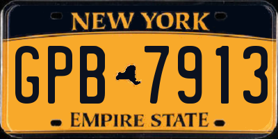NY license plate GPB7913