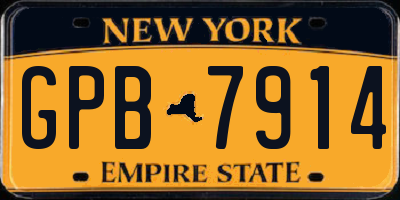 NY license plate GPB7914
