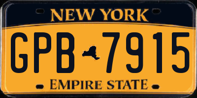 NY license plate GPB7915