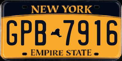 NY license plate GPB7916