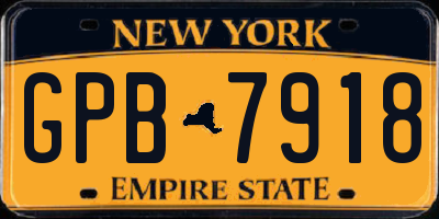NY license plate GPB7918