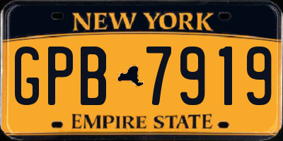 NY license plate GPB7919
