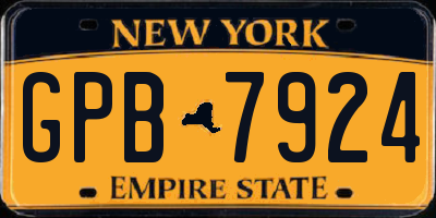NY license plate GPB7924