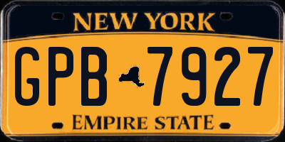 NY license plate GPB7927