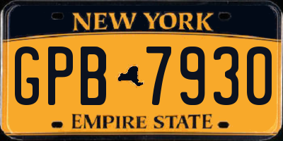 NY license plate GPB7930
