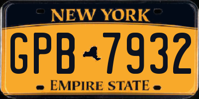 NY license plate GPB7932