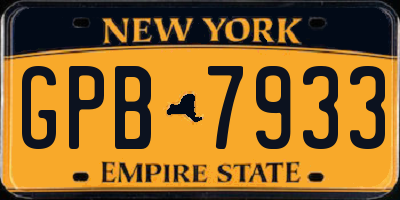 NY license plate GPB7933