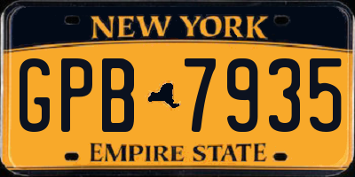 NY license plate GPB7935