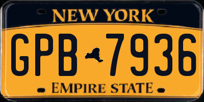 NY license plate GPB7936