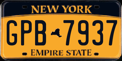 NY license plate GPB7937